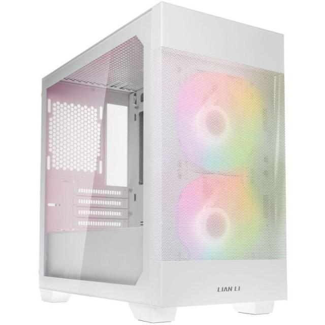 Кутия Lian-Li LANCOOL 205M Mesh Snow, Micro-Tower, Tempered Glass, 2x USB 3.0, Micro ATX/Mini-ITX