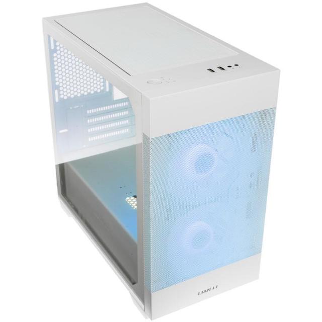 Кутия Lian-Li LANCOOL 205M Mesh Snow, Micro-Tower, Tempered Glass, 2x USB 3.0, Micro ATX/Mini-ITX