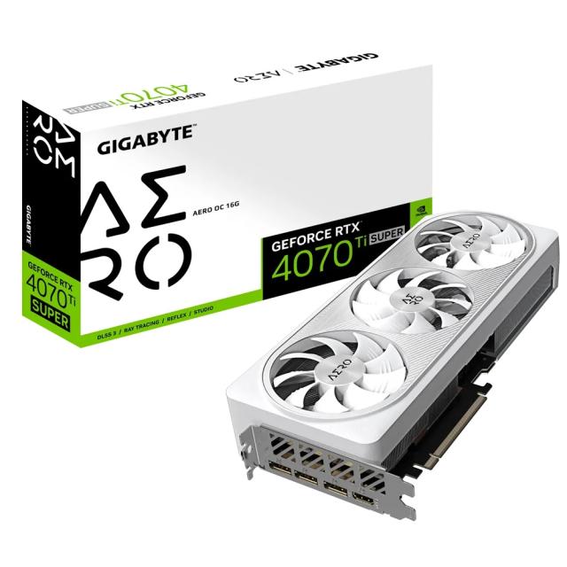 Видео карта GIGABYTE NVIDIA GeForce RTX4070 Ti SUPER AERO OC 16GB GDDR6X, 256-bit, 2x HDMI, 2x DP