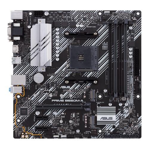 Дънна платка Asus PRIME B550M-A/CSM, B550, AM4, 4x DDR4, PCI-E 4.0, 4x SATA 6Gb/s, 2x M.2, HDMI, DVI, VGA, Micro ATX