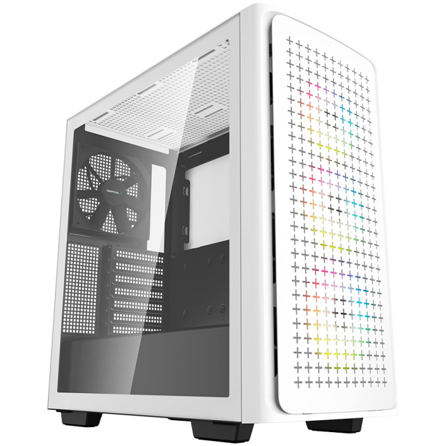 Кутия DeepCool CK560 White RGB, Mid Tower, 2xUSB3.0, 1xAudio, 1xType-C, Mini-ITX / Micro-ATX / ATX / E-ATX