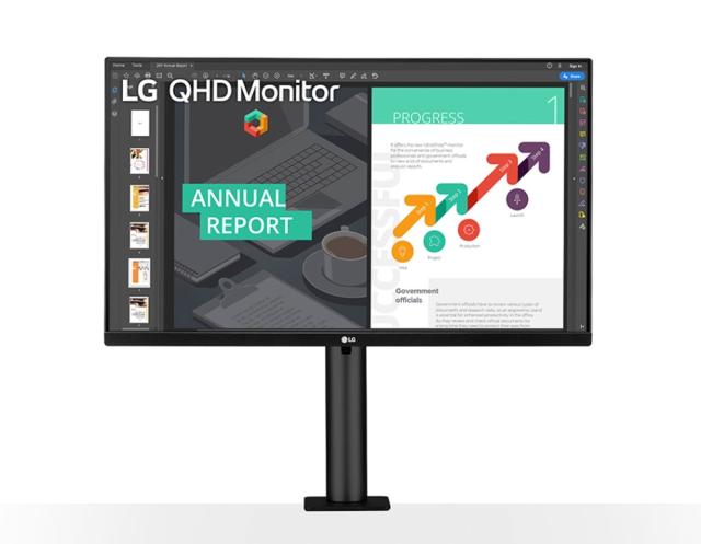 Монитор LG 27QN880-B, 27" Wide LED, QHD Ergo (2560x1440) IPS Display, sRGB 99%, 75Hz, 5ms, 1000:1, Mega DFC, 350 cd/m2, AMD FreeSync, MAXX Audio 5W x 2, USB type-C, HDMI, Reader Mode, DisplayPort, Headphone out, Tilt, Height (Range), Swivel, Pivot, B