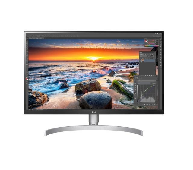 Монитор LG 27UL850-W, 27" Wide LED, IPS Panel Anti-Glare, sRGB 99%, Cinema Screen, 5ms, 1000:1, Mega DFC, 350 cd/m2, 3840x2160, MAXX Audio 5W x 2,  USB type-C, HDMI, DisplayPort, FreeSync, Headphone out, Tilt, Height (Range), Pivot, Black