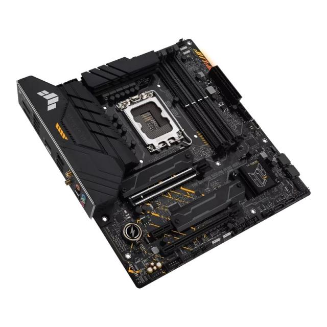 Дънна платка ASUS TUF GAMING B660M-PLUS WIF, LGA1700, 4x DDR5, 2x M.2, 4x SATA 6Gb/s, Wi-Fi 6, HDMI, DP. mATX 