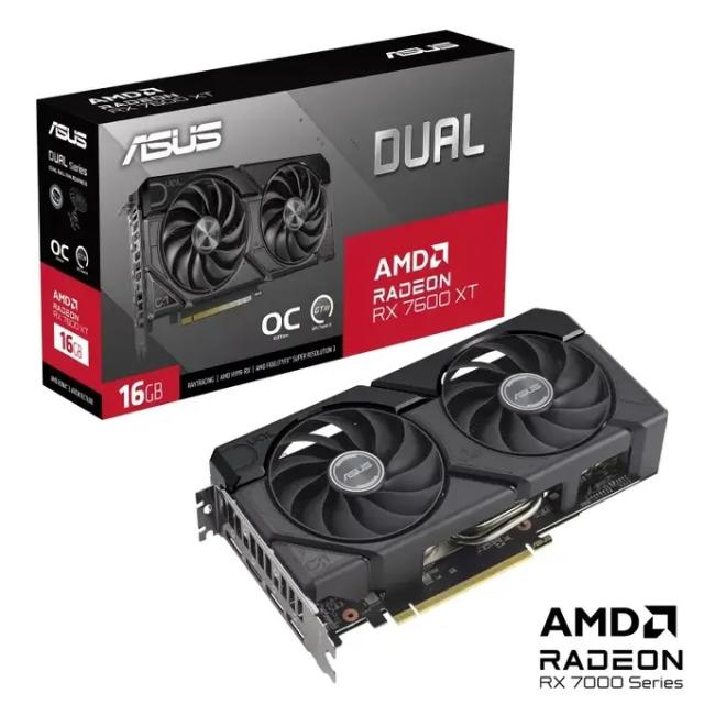 Видео карта ASUS AMD RX7600 XT 16GB GDDR6, 128-bit, HDMI, 3x DP