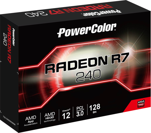 Видеокарта PowerColor AMD Radeon R7 240 4GB GDDR5, 128-bit, DVI, HDMI