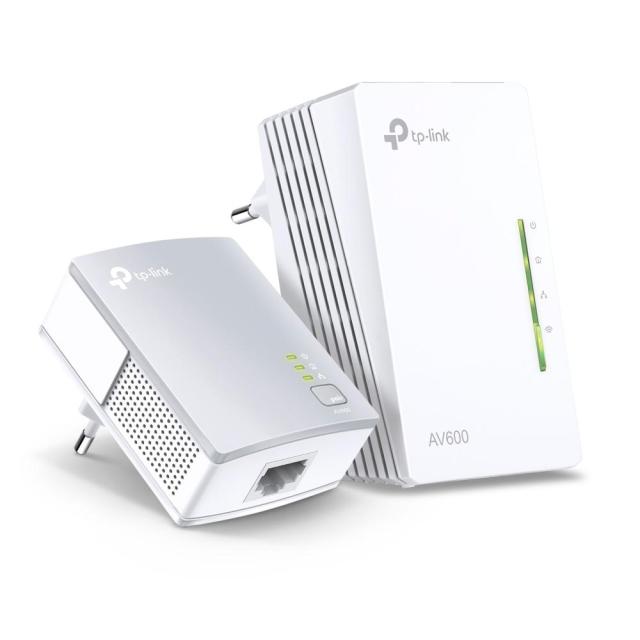 Powerline адаптер TP-Link TL-WPA4220 AV600 WiFi удължител Starter Kit, 300 Mbps, максимален обхват до 300m, 2x 10/100Mbps, 2 устройства