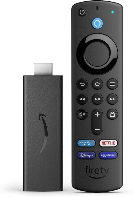 Мултимедиен плеър AMAZON Fire TV Stick, 4K, Wi-Fi 6, Alexa Voice Remote, Черен