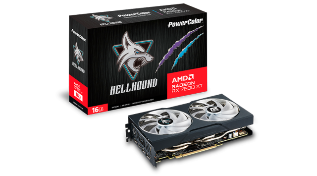 Видео карта POWERCOLOR AMD RADEON RX 7600 XT Hellhound 16GB OC GDDR6, 128-bit, HDMI, 3x DP