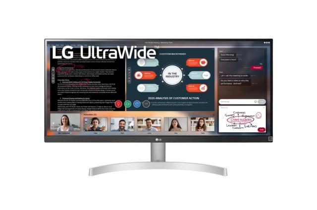 Монитор LG 29WN600-W, 29" UltraWide AG, IPS Panel, 5ms, CR 1000:1, 250 cd/m2, 21:9, 2560x1080, HDR 10, sRGB over 99% , Radeon FreeSync, 75Hz, Reader Mode, HDMI, DisplayPort, Tilt, speacers MaxxAudio 7w, Headphone Out, Black