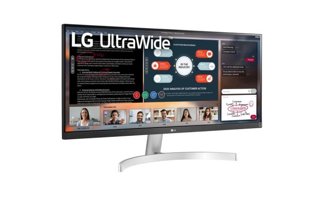 Монитор LG 29WN600-W, 29" UltraWide AG, IPS Panel, 5ms, CR 1000:1, 250 cd/m2, 21:9, 2560x1080, HDR 10, sRGB over 99% , Radeon FreeSync, 75Hz, Reader Mode, HDMI, DisplayPort, Tilt, speacers MaxxAudio 7w, Headphone Out, Black
