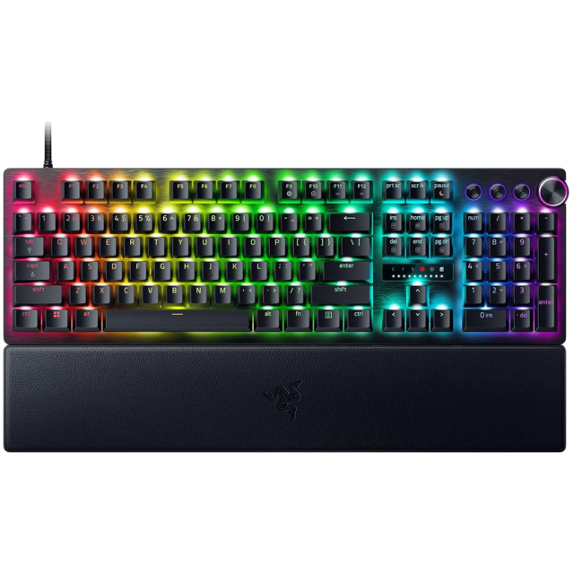 Клавиатура Razer Huntsman V3 Pro, механична, Razer Analog Optical суичове, RGB подсветка, черна, USB