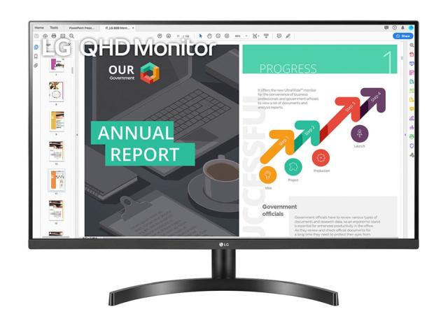 Монитор LG 32QN600-B, 32", QHD (2560x1440) IPS Display AG, sRGB 99%, 75Hz, 5ms, 1000:1, 350cd/m2, AMD FreeSync, HDR 10, Color Calibrated, Reader Mode, HDMI, DisplayPort, Headphone out, Tilt