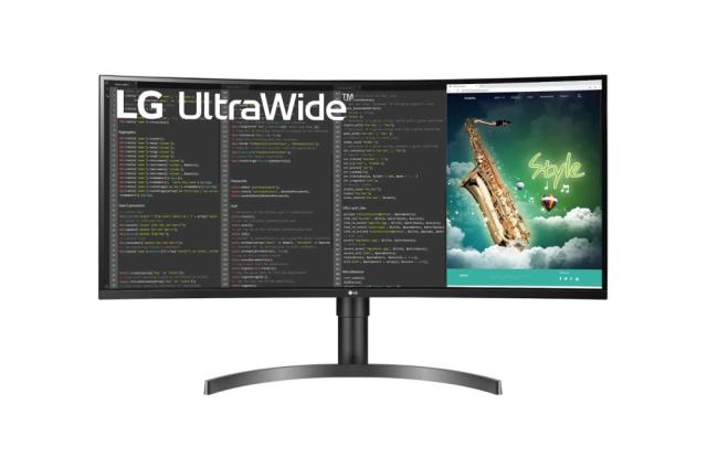Монитор LG 35WN75C-B, 35" 21:9 UltraWide QHD Monitor(3440 x 1440) with HDR 10, AMD FreeSync, 5ms, 100Hz, 300 cd/m2, 2500:1 , sRGB 99%, USB 3.0, HDMI, USB type-C, DisplayPort, Headphone Out, Tilt, Height, Black