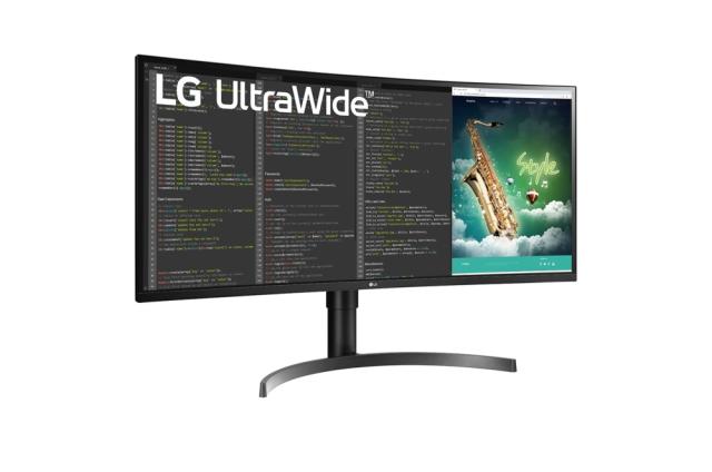 Монитор LG 35WN75C-B, 35" 21:9 UltraWide QHD Monitor(3440 x 1440) with HDR 10, AMD FreeSync, 5ms, 100Hz, 300 cd/m2, 2500:1 , sRGB 99%, USB 3.0, HDMI, USB type-C, DisplayPort, Headphone Out, Tilt, Height, Black