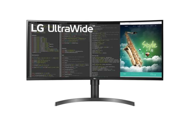 Монитор LG 35WN65C-B, 35" 21:9 Curved UltraWide VA, QHD (3440 x 1440) 100Hz AG, sRGB 99%, 2500:1, 300cd/m2, HDR 10, RADEON FreeSync, Reader Mode, HDMI, DisplayPort, USB3.0 (1up/2down), SP. MaxxAudio 7W, Height, Tilt, Headphone Out, Black