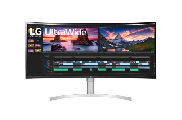 Монитор LG 38WN95C-W, 38" Curved 21:9 UltraWide, QHD Nano IPS(3840 x 1600) Anti-Glare, 1ms (GtG at Faster), 144 Hz, FreeSync Premium Pro, G-SYNC Compatible, 1000:1, 450cd/m2, DCI-P3 98%, HDR 10, HDMI, DisplayPort, USB3.0, Thunderbolt, Headphone Out, 