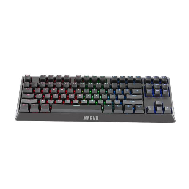 Marvo KG953G RGB, механична геймърска клавиатур , Blue switches, 87 keys TKL