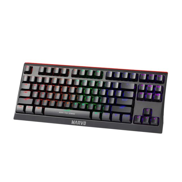 Marvo KG953G RGB, механична геймърска клавиатур , Blue switches, 87 keys TKL