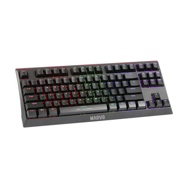 Marvo KG953G RGB, механична геймърска клавиатур , Blue switches, 87 keys TKL