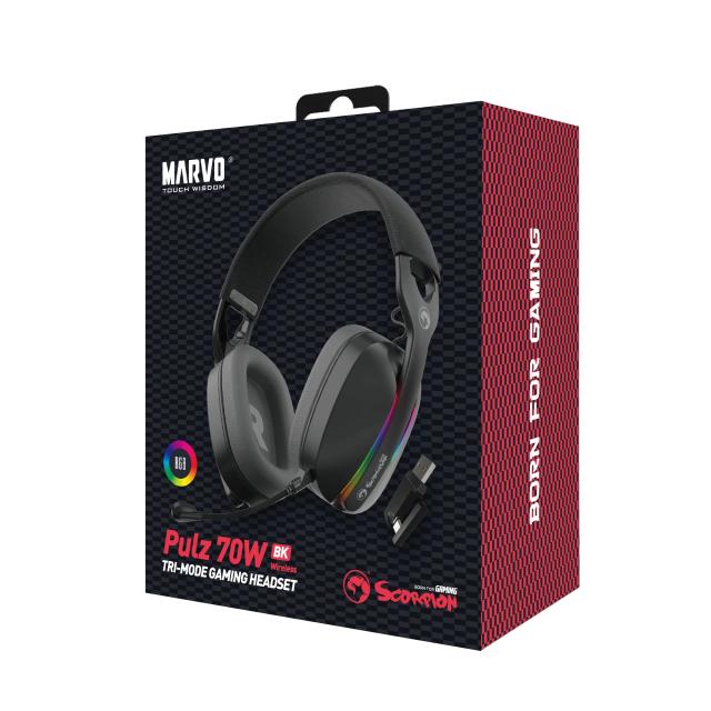 Marvo HG9086W Wireless / Bluetooth геймърски слушалки Gaming Headphones Pulz 70W