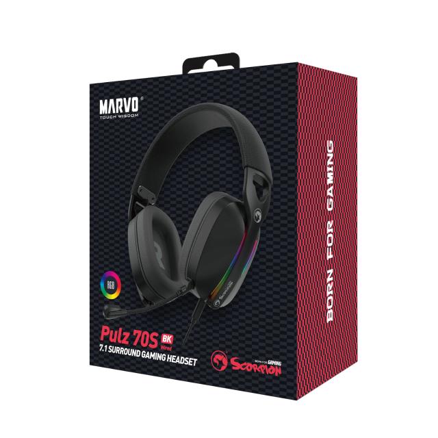 Marvo HG9086 Геймърски слушалки Gaming Headphones Pulz 70S - 7.1 RGB