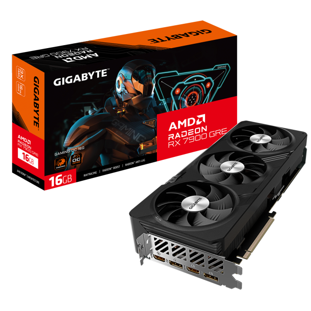 Видео карта GIGABYTE AMD RADEON RX 7900 GRE GAMING OC 16GB GDDR6, 256-bit, 2x HDMI, 2x DP