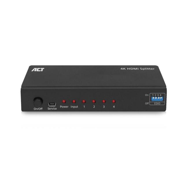 Сплитер EWENT ACT AC7831 HDMI, 1 вход 4 изхода., 4K, Черен