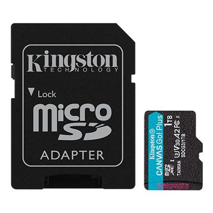 Карта памет Kingston CANVAS GO+ 1TB, 170/90MB/s read/write, Class 10, UHS-I, U3, V30, A2