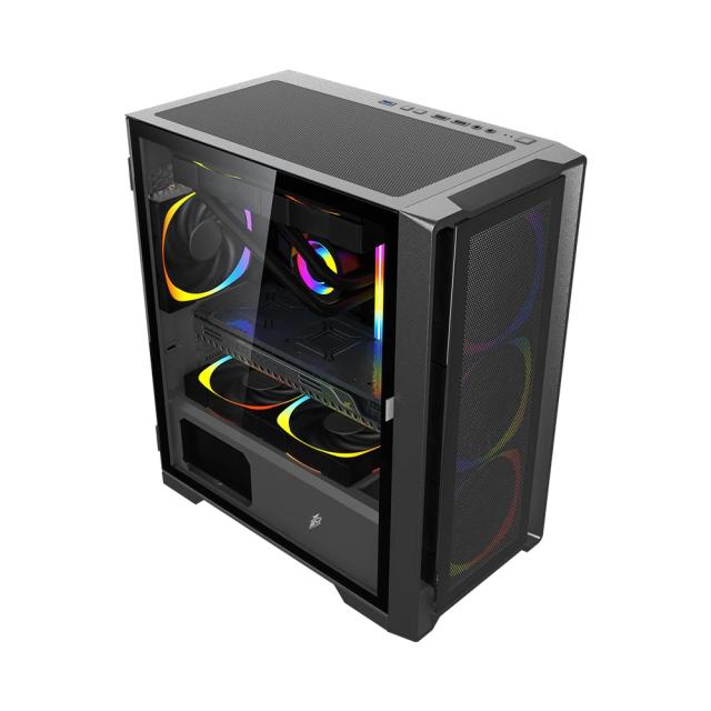 Кутия 1stPlayer TRILOBITE T4 Mesh Black, Mini Tower, 2 x USB 3.0, 1 x USB 2.0, mATX, Mini-ITX