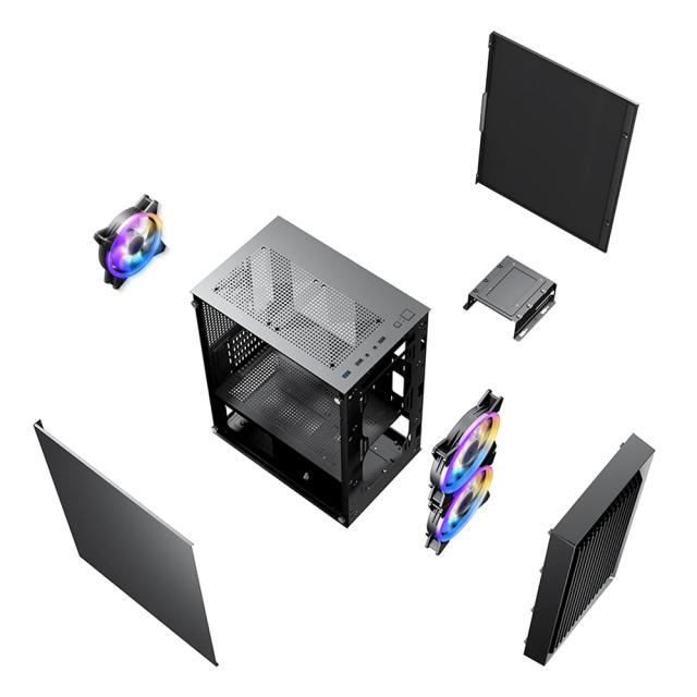 Кутия 1stPlayer BS-2, Mini Tower, 1 x USB 3.0, 2 x USB 2.0, mATX, Mini-ITX