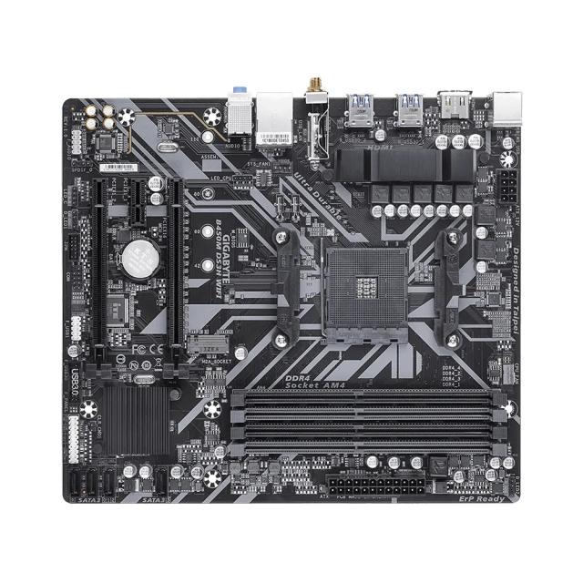 Дънна платка Gigabyte B450M DS3H WIFI, B450, AM4, DDR4, 1x M.2, 4x SATA 6Gb/s, Wi-Fi AC, Bluetooth, HDMI, Micro ATX