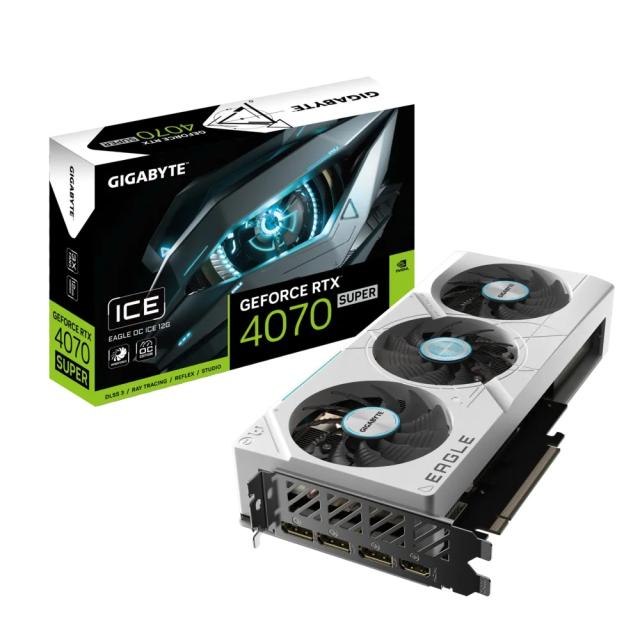 Видео карта GIGABYTE GeForce RTX4070 SUPER EAGLE OC ICE 12GB GDDR6X, 192-bit, 1x HDMI, 3x DP