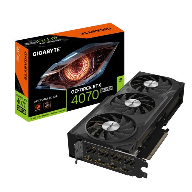 Видео карта GIGABYTE GeForce RTX4070 SUPER WINDFORCE OC 12GB GDDR6X, 192-bit, 1x HDMI, 3x DP