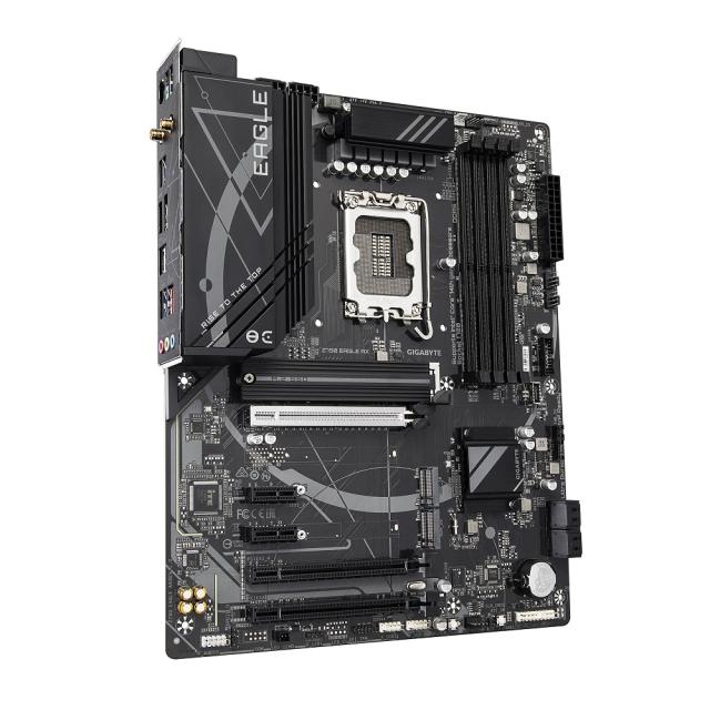 Дънна платка Gigabyte Z790 Eagle AX, Z790, LGA1700, DDR5, PCI-E 5.0, 3x M.2, 4x SATA 6Gb/s, Wi-Fi 6E, BLUETOOTH 5.3, HDMI, DP, ATX