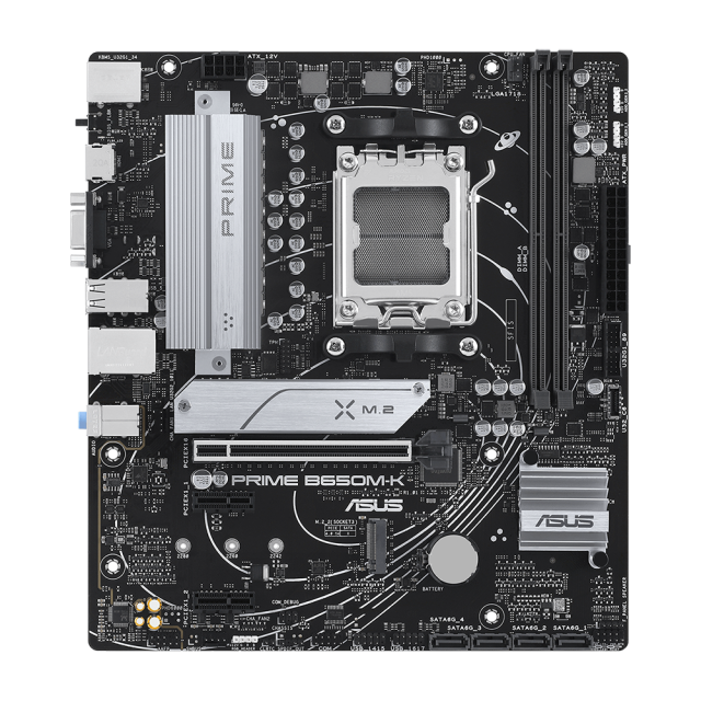 Дънна платка ASUS PRIME B650M-K, AM5, 2x DDR5, 2x M.2 slots and 4 x SATA 6Gb/s