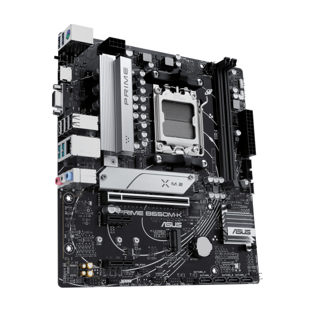 Дънна платка ASUS PRIME B650M-K, AM5, 2x DDR5, 2x M.2 slots and 4 x SATA 6Gb/s