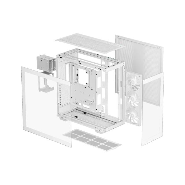 Кутия DeepCool CH780 Dual-Chamber WH, Big Tower, 1 x USB 3.1 Type-C, 4 x USB 3.0, EATX/ATX/mATX/Mini-ITX