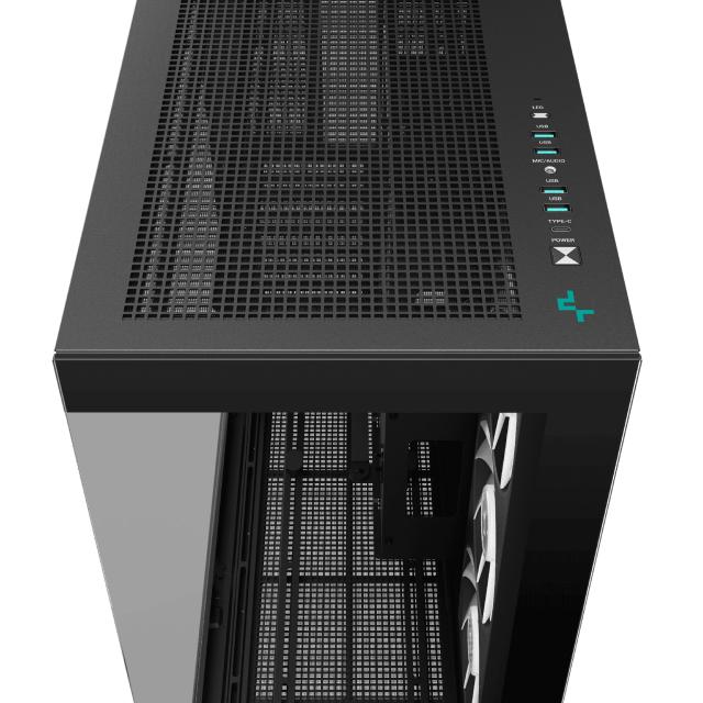 Кутия DeepCool CH780 Dual-Chamber Black, Big Tower, 1 x USB 3.1 Type-C, 4 x USB 3.0, EATX/ATX/mATX/Mini-ITX