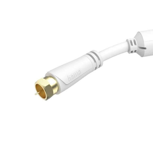 HAMA Коаксиален антенен кабел SAT, F-Plug - F-Plug, позлатен, 1,5 m, 100 dB