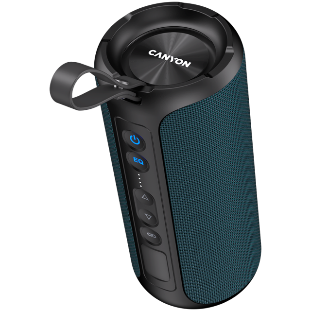 Тонколона CANYON OnMove 15, Bluetooth speaker, Dark blue, IPX6, 2*20W,7.4V 2600mah battery, EQ, TWS, AUX, Hand-free