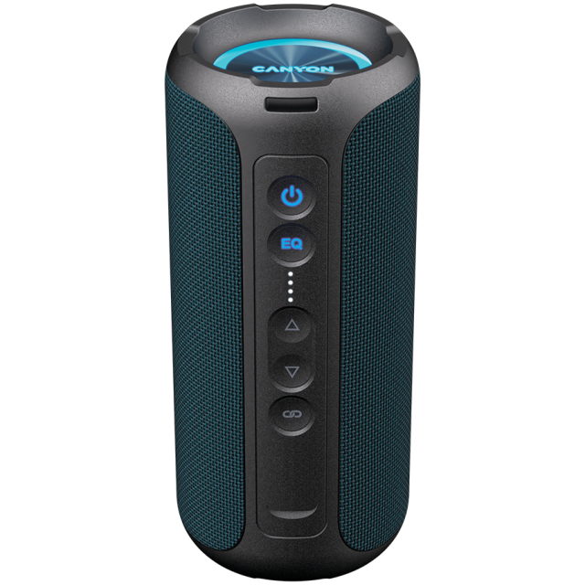 Тонколона CANYON OnMove 15, Bluetooth speaker, Dark blue, IPX6, 2*20W,7.4V 2600mah battery, EQ, TWS, AUX, Hand-free