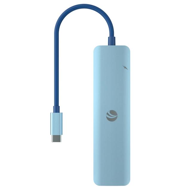Мултипортови адаптери VCom Type-C 6-in-1, PD3.0 100W, LAN 1000Mbps, HDMI, USB3.0 x 3, SD, TF