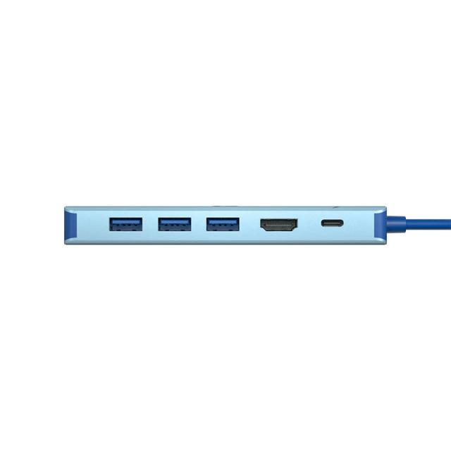 Мултипортови адаптери VCom Type-C 6-in-1, PD3.0 100W, LAN 1000Mbps, HDMI, USB3.0 x 3, SD, TF