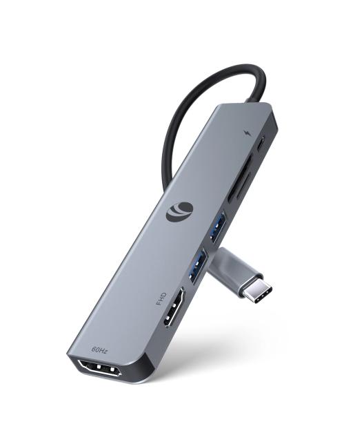 Мултипортови адаптери VCom Type-C 7-in-1, PD3.0 100W, HDMI x 2, USB3.0 x 2, SD, TF