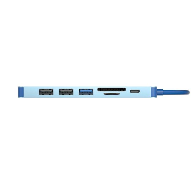 Мултипортови адаптери VCom Type-C 7-in-1, PD3.0 100W, HDMI, USB3.0 x 1, USB2.0 x 2, SD, TF