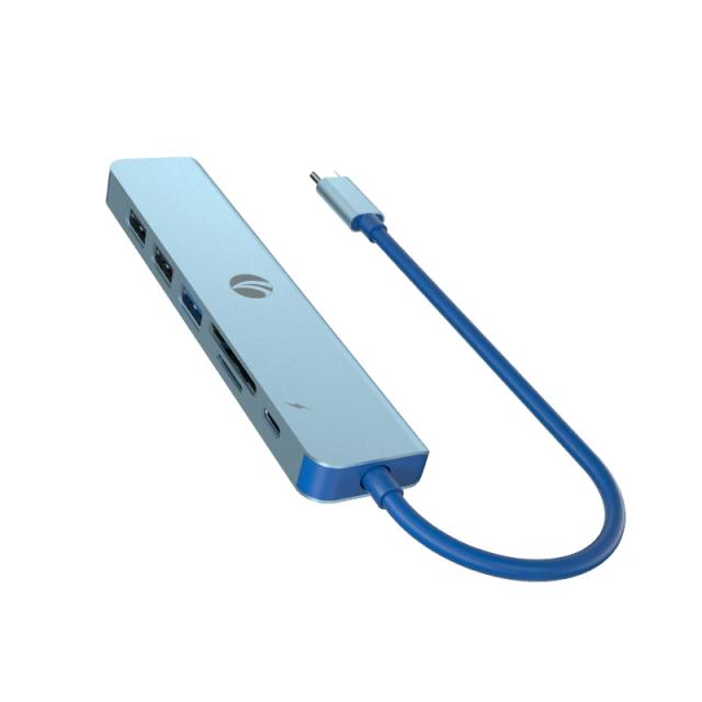 Мултипортови адаптери VCom Type-C 7-in-1, PD3.0 100W, HDMI, USB3.0 x 1, USB2.0 x 2, SD, TF