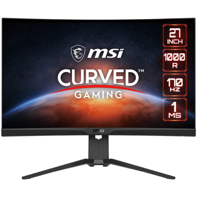 Монитор MSI G272CQP Curved Gaming Monitor, 27.0" (68.58 cm) 4K WQHD (2560x1440), VA Anti-glare, 1ms, 170Hz, 1000R Curve, 2x HDMI, 1x DP