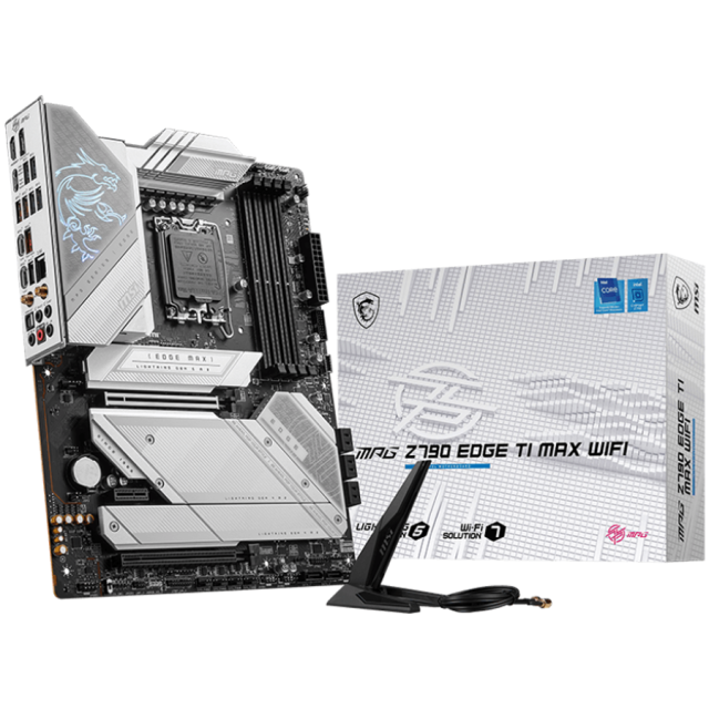 Дънна платка MSI MPG Z790 EDGE TI MAX WIFI, LGA1700, 4x DDR5, 2x PCIe x16, 5x M.2, WI-FI 6E, 1x HDMI, 1x DP, 1x USB 3.2 Gen 2x2, 4x USB 3.2 Gen 2, 4x USB 2.0, , Type-C, ATX