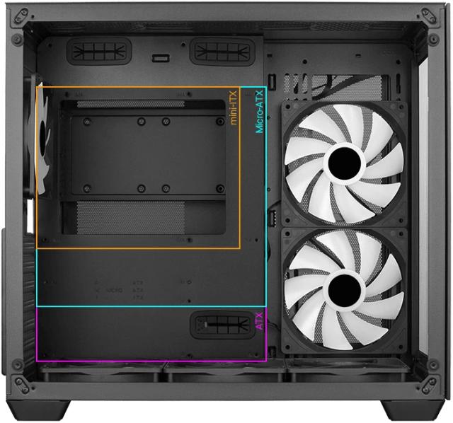 Кутия AeroCool Dryft-G, АRGB, Middle Tower, 2 x USB 3.0, 1 x USB 2.0, ATX, mATX, Mini-ITX